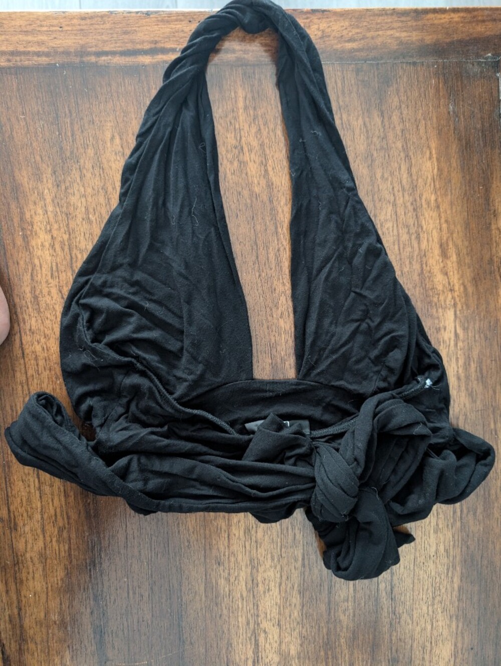 Lulu's Black Ruched Halter Top 🖤 Fun For Raves Size S - Picture 3 of 7